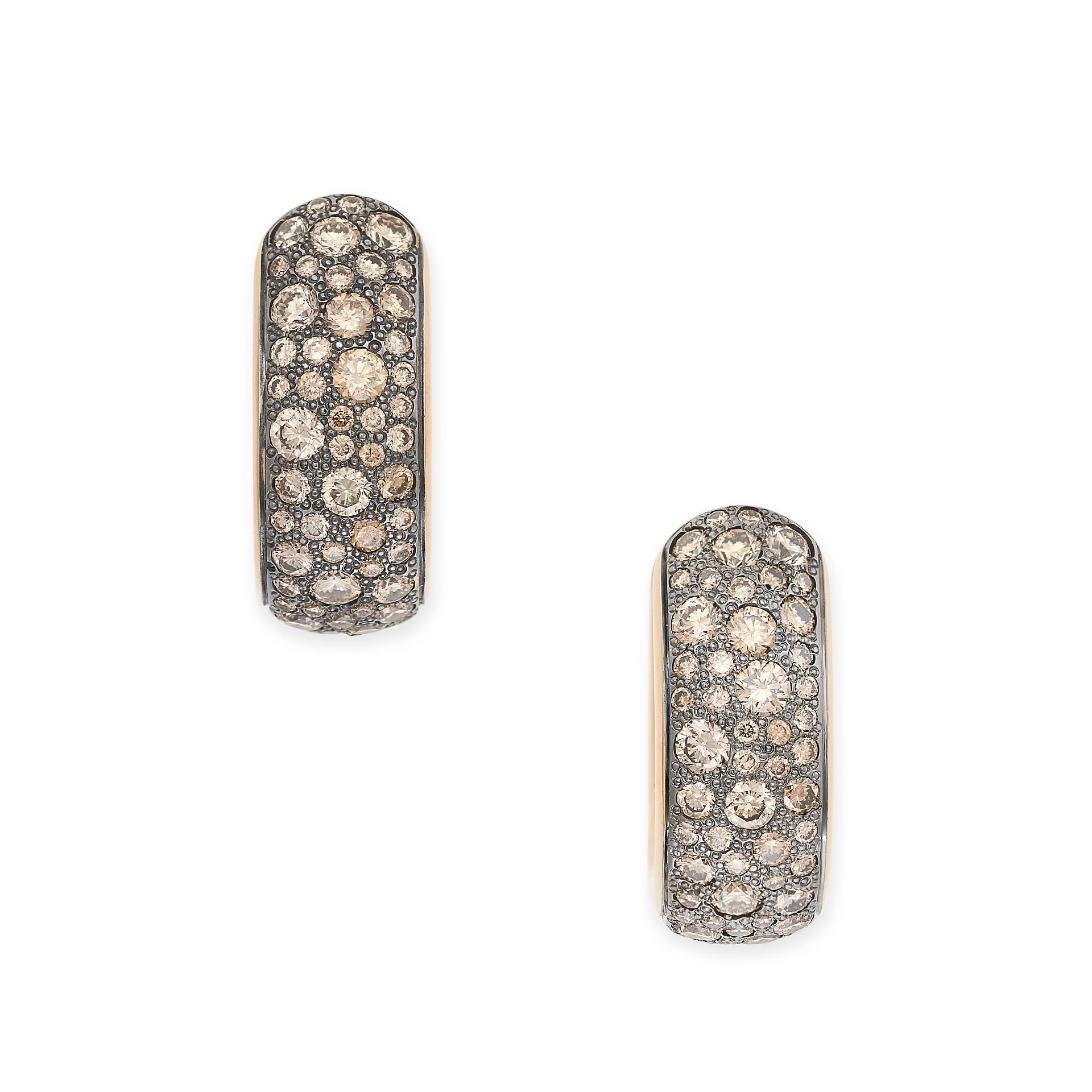 POMELLATO, A PAIR OF DIAMOND ICONICA BOLD EARRINGS in 18ct rose gold, pave set with round