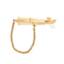 GEORGES LENFANT FOR CARTIER, A GOLF BAG KEYCHAIN in 18ct yellow gold, designed as a golf bag with