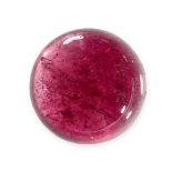 AN UNMOUNTED RUBELLITE TOURMALINE cabochon cut, 11.60 carats.