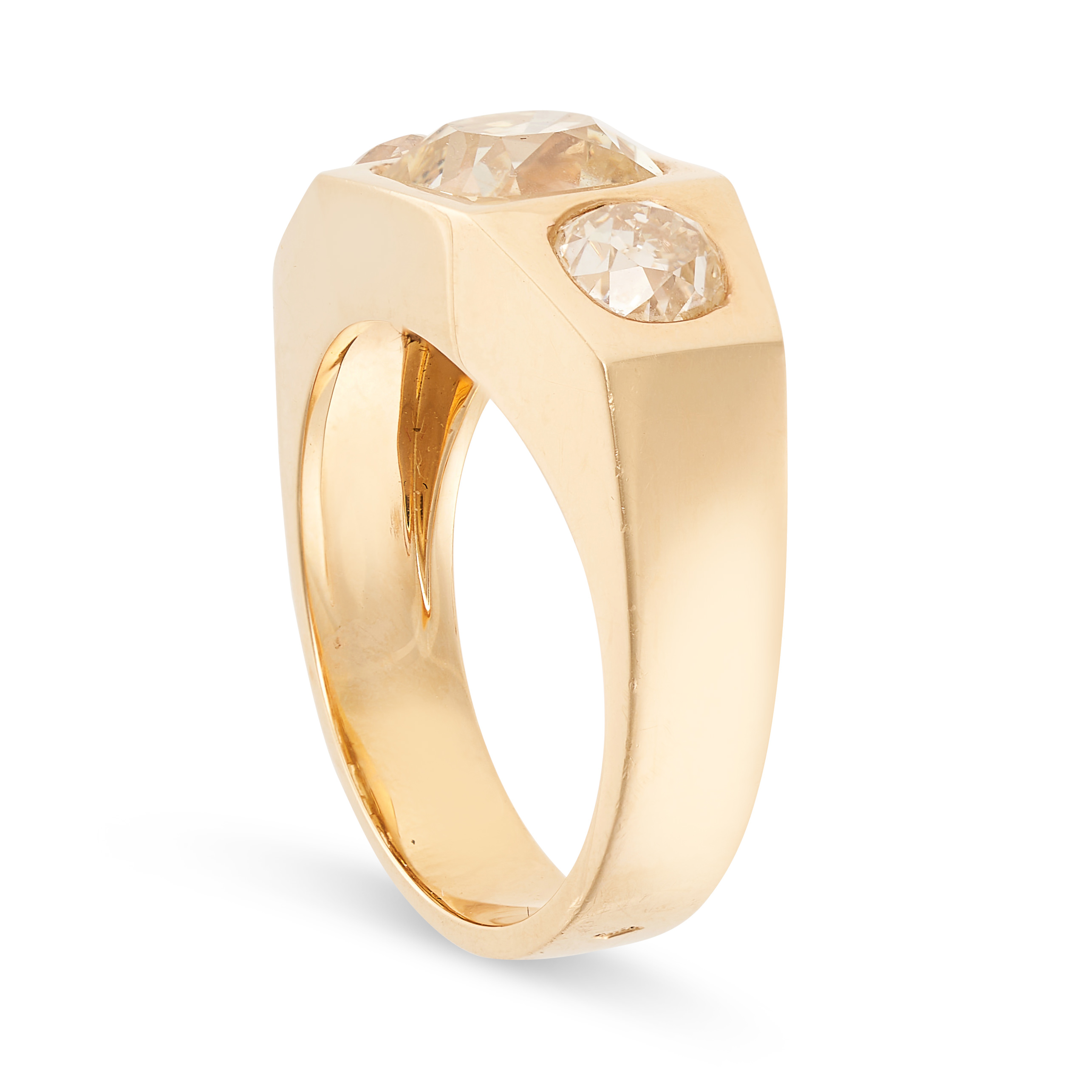 A FRENCH DIAMOND GYPSY RING in 18ct yellow gold, set with a principal old mine cut diamond of 1.97 - Image 2 of 2