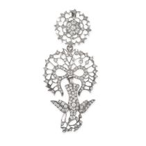 AN ANTIQUE PASTE SAINT ESPRIT PENDANT the articulated body designed as a ribbon tied in a bow