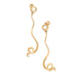 TIFFANY & CO BY ELSA PERETTI, A PAIR OF VINTAGE SNAKE EARRINGS in 18ct yellow gold, designed by Elsa
