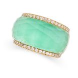 STEPHEN WEBSTER, A ROCK CRYSTAL, CHRYSOPRASE AND DIAMOND CRYSTAL HAZE RING in 18ct yellow gold,