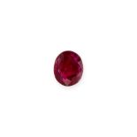 AN UNMOUNTED RUBY oval cut, 1.62 carats.