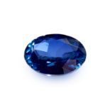 AN UNMOUNTED SYNTHETIC SAPPHIRE oval cut, 1.84 carats.