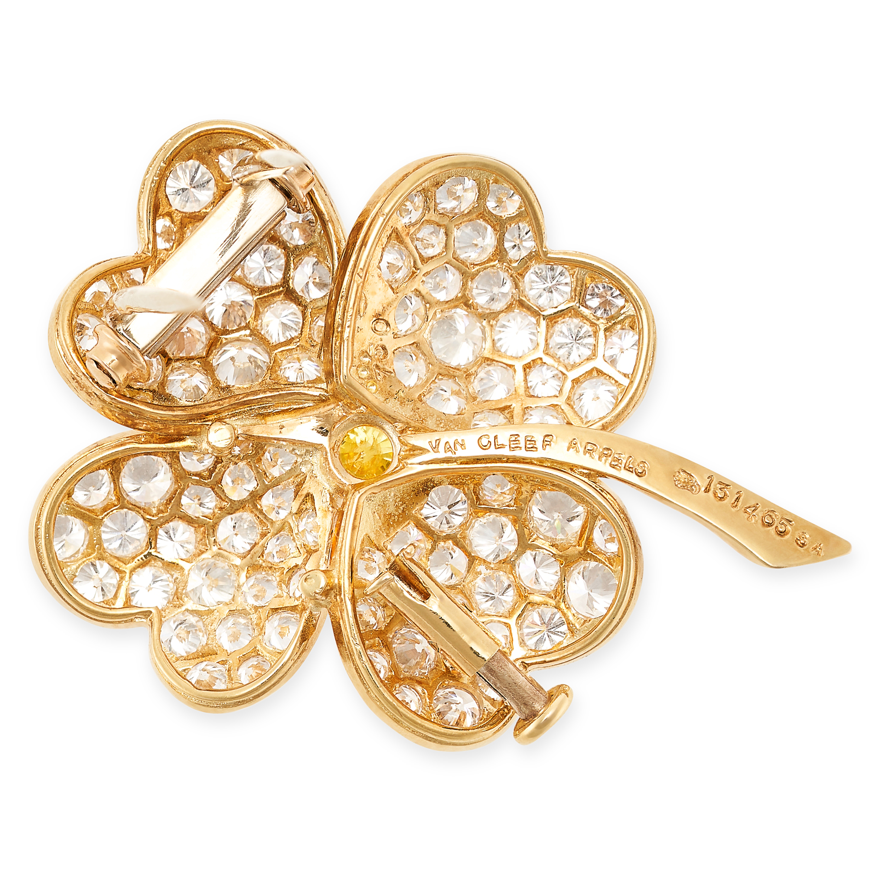 VAN CLEEF & ARPELS, A YELLOW DIAMOND AND WHITE DIAMOND COSMOS BROOCH in 18ct yellow gold, designed - Image 2 of 2