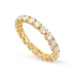 A DIAMOND ETERNITY RING in 18ct yellow gold, set all around with a single row of round brilliant cut