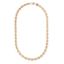 A VINTAGE MARINER LINK CHAIN NECKLACE in 9ct yellow gold, formed of a series of mariner links,