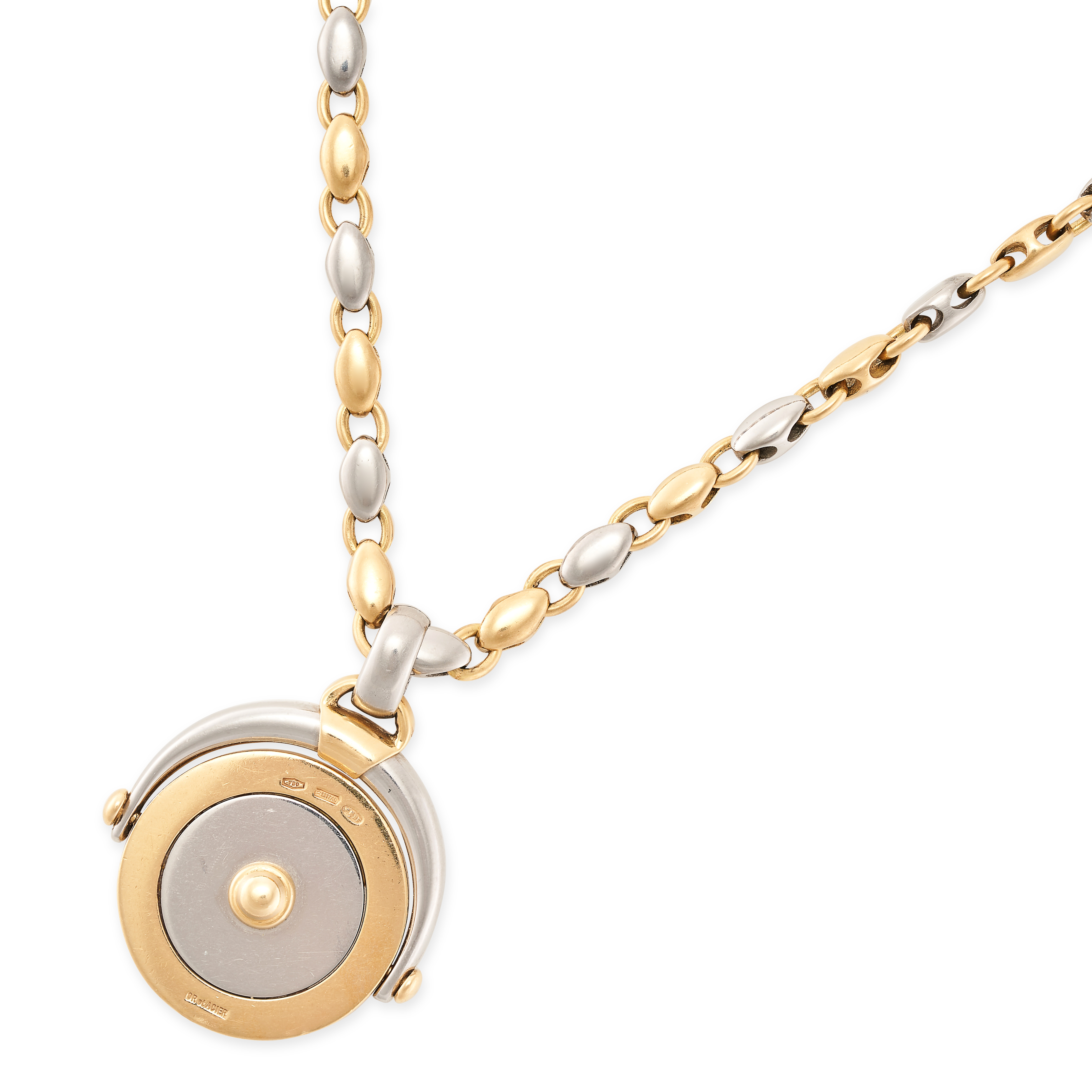 BVLGARI, A TAURUS ZODIAC COIN PENDANT NECKLACE in 18ct yellow gold and steel, comprising a - Image 2 of 2