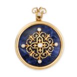 LALAOUNIS, A SODALITE AND DIAMOND PENDANT in 18ct yellow gold, set with a circular polished sodalite