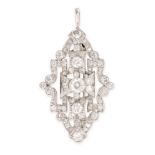 A DIAMOND PENDANT / BROOCH the scrolling openwork body set throughout with old cut diamonds, the