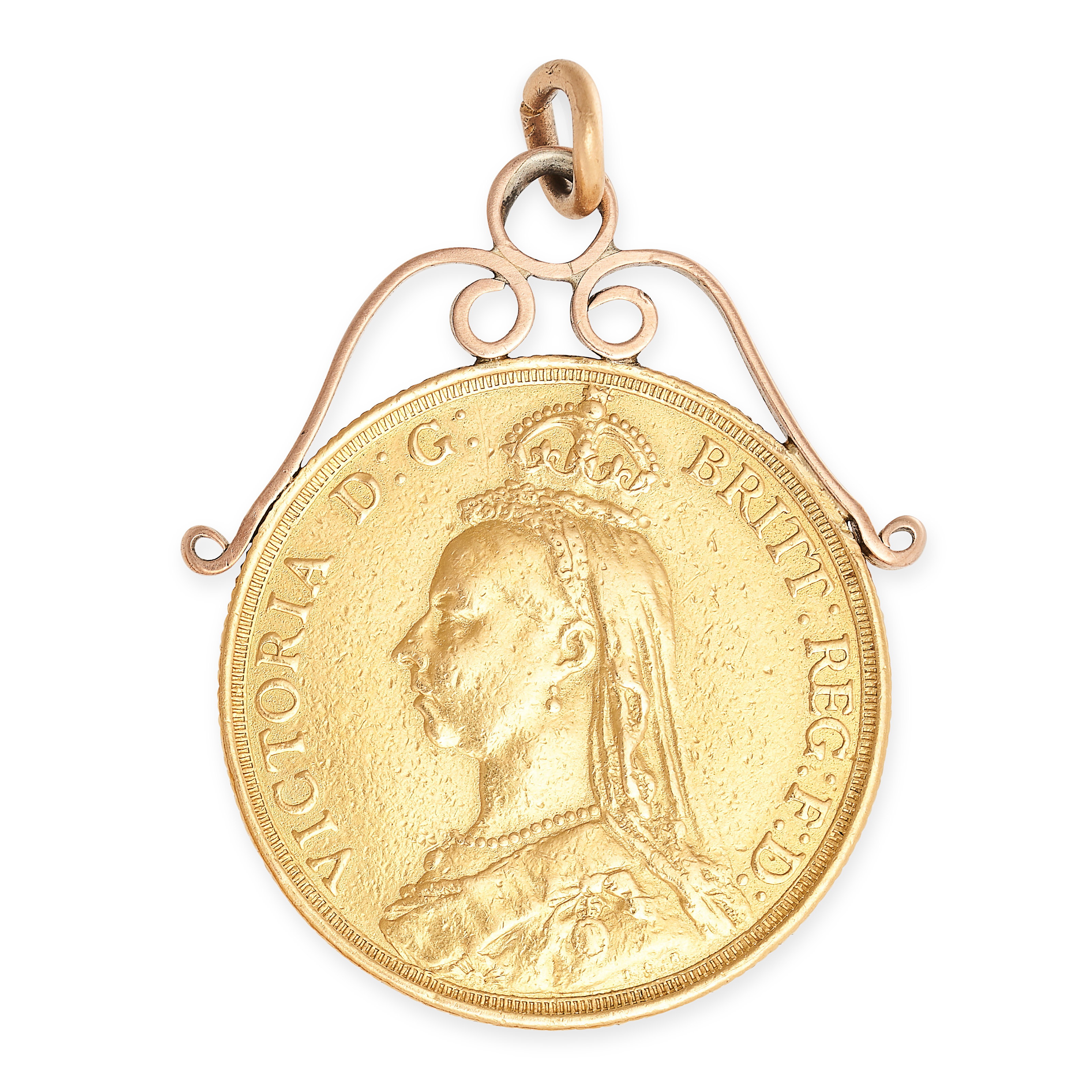 AN ANTIQUE VICTORIAN JUBILEE DOUBLE SOVEREIGN PENDANT, 19TH CENTURY AND LATER in 22ct yellow gold