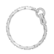 CARTIER, A DIAMOND AGRAFE BRACELET in 18ct white gold, designed as a series of fancy links