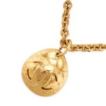 CHANEL, A VINTAGE CC PENDANT AND CHAIN the pendant in quilted design with an interlocking CC motif