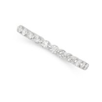 A DIAMOND FULL ETERNITY RING set with a row of round brilliant cut diamonds all totalling 0.90