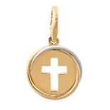 CARTIER, A CROSS PENDANT in 18ct yellow gold, the circular pendant comprising an openwork cross,