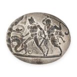 NO RESERVE - A SILVER INTAGLIO, AFTER PONIATOWSKI depicting Mercury & Pan at the mouth of the