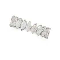 A DIAMOND FULL ETERNITY RING set with a row of twenty-one marquise cut diamonds all totalling 2.0-