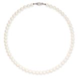 NO RESERVE - MIKIMOTO, A VINTAGE PEARL NECKLACE comprising a single row of pearls of 6.5mm, the