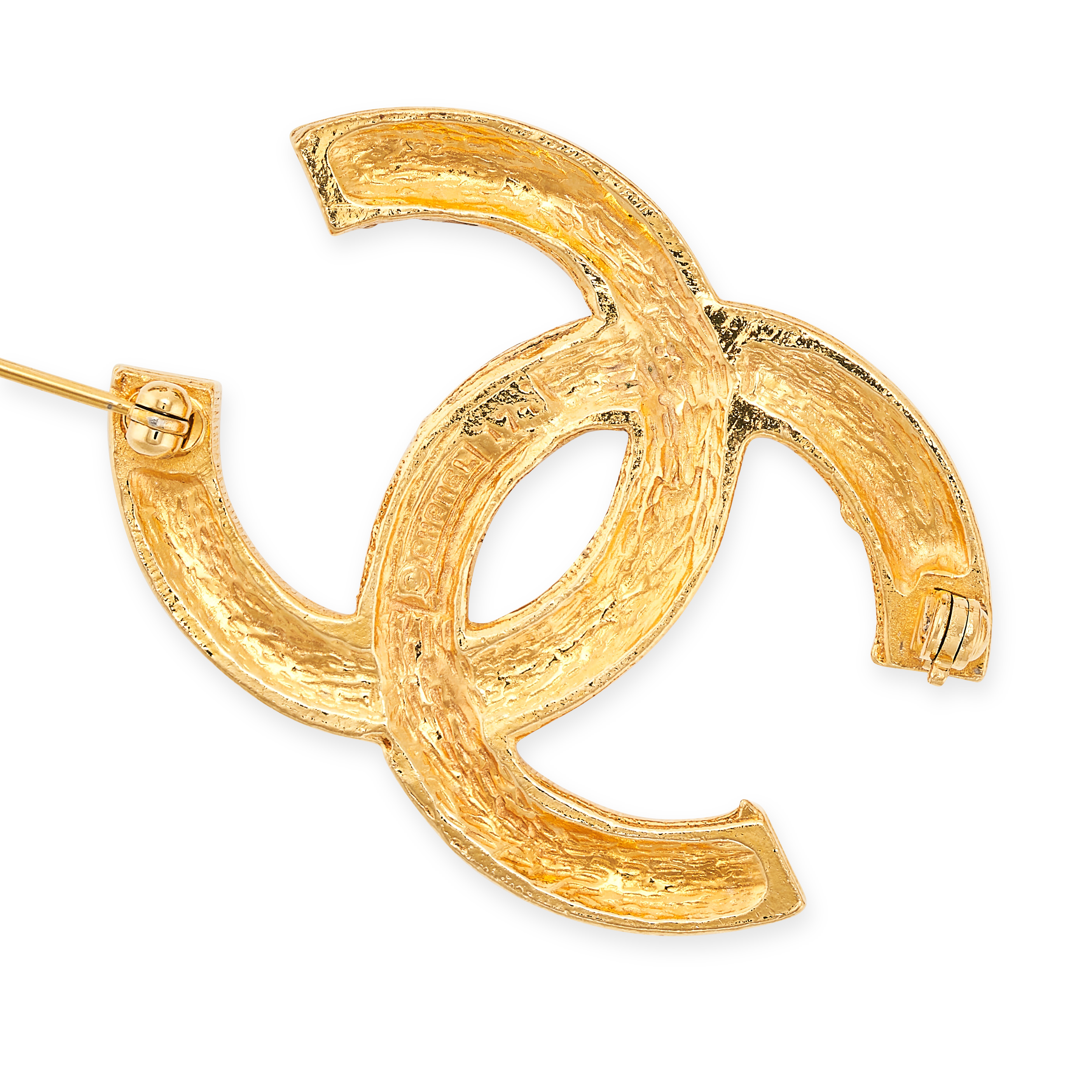 CHANEL, A GEMSET CC BROOCH comprising two interlocking CC motifs, set with round cut white - Image 2 of 2