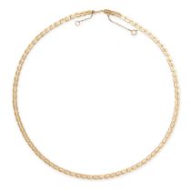 TWO GOLD FLAT LINK CHAIN NECKLACES in 18ct and 9ct yellow gold, each chain comprising a single row