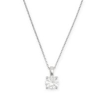A SOLITAIRE DIAMOND PENDANT NECKLACE the pendant set with a round brilliant cut diamond of 0.70