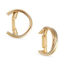 CARTIER, A PAIR OF TRINITY CUFFLINKS in 18ct yellow, white and rose gold, in tri-colour design,