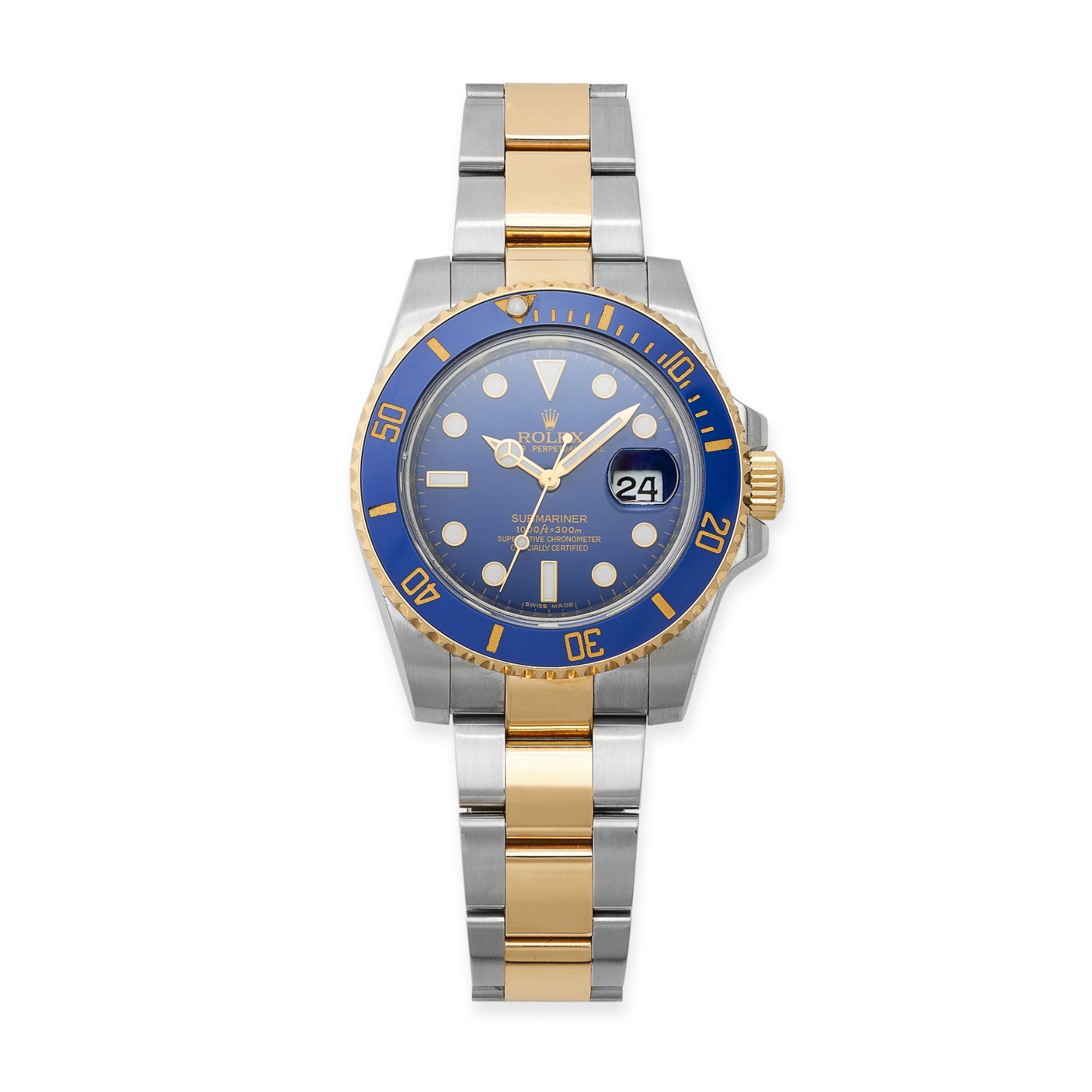 ROLEX, AN OYSTER PERPETUAL SUBMARINER DATE WRISTWATCH, ref 116613LB, in stainless steel and 18ct