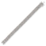 A DIAMOND BRACELET in 18ct white gold, the articulated bracelet set with round brilliant cut