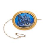 A LABRADORITE CAMEO BROOCH, 19TH CENTURY AND LATER in yellow gold, the antique brooch mount later