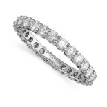 TIFFANY & CO, A DIAMOND FULL ETERNITY RING in platinum, set all around with a row of round brilliant