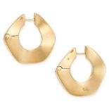 POMELLATO, A PAIR OF GOLD HOOP EARRINGS in 18ct yellow gold, each earring designed as a stylised