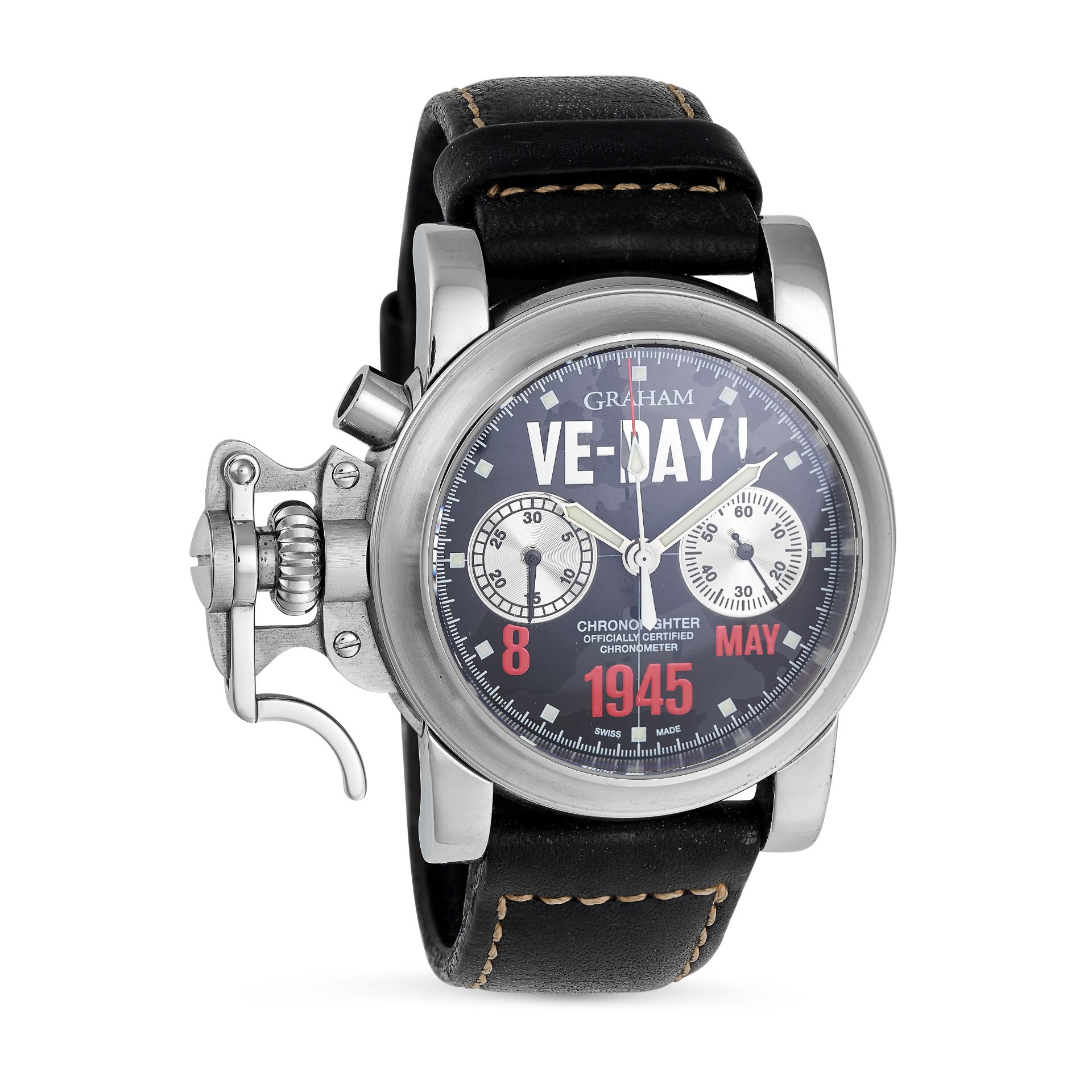 GRAHAM, A VE-DAY CHRONOFIGHTER LIMITED EDITION CHRONOMETER WRISTWATCH, 076/100, in stainless