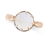 A VINTAGE MOONSTONE RING in 9ct yellow gold, set with a cabochon moonstone, stamped 9, size L / 5.