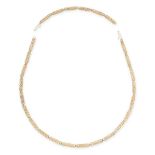 A FANCY LINK GOLD NECKLACE in 14ct yellow gold, formed of a series of openwork baton links, clasp