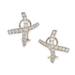 PALOMA PICASSO FOR TIFFANY & CO, A PAIR OF DIAMOND KISS EARRINGS in platinum and 18ct yellow gold,