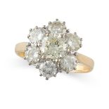 A DIAMOND CLUSTER RING in 18ct white gold, set with a cluster of round brilliant cut diamonds all