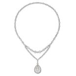 A FINE DIAMOND NECKLACE set with a principal old mine cut diamond of approximately 3.0 carats in a