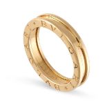 BULGARI, A B.ZERO 1 RING in 18ct yellow gold, with engraved lettering 'BVLGARI' to the sides, signed