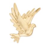 TIFFANY & CO, A VINTAGE DOVE BROOCH BY PALOMA PICASSO in 18ct yellow gold, designed to depict a