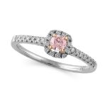 AN ARGYLE FANCY PURPLISH PINK DIAMOND RING in platinum and 18ct white gold, set with a cut fancy