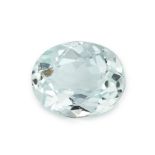 AN UNMOUNTED AQUAMARINE mixed oval cut, 4.54 carats.