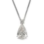 A DIAMOND PENDANT NECKLACE in 18ct white gold, comprising a round brilliant cut diamond suspending a