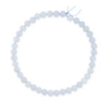 A ROW OF BLUE CHALCEDONY BEADS comprising forty polished blue chalcedony beads of 10.4mm, 41.0cm,