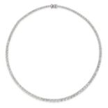 A 28.88 CARAT DIAMOND RIVIERE NECKLACE in 18ct white gold, set with a single row of one hundred