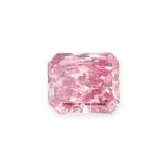 AN UNMOUNTED ARGYLE FANCY VIVID PURPLISH PINK DIAMOND cut cornered rectangular mixed cut, 0.36