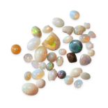 A COLLECTION OF UNMOUNTED OPALS, various cuts, all totalling 15.3 carats.
