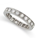 A DIAMOND ETERNITY RING set with a row of round brilliant cut diamonds, the diamonds totalling 1.3-