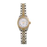 TUDOR, A VINTAGE LADIES PRINCE OYSTERDATE WRISTWATCH in stainless steel and yellow gold, white