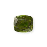 AN UNMOUNTED TSAVORITE GARNET cushion cut, 3.21 carats.